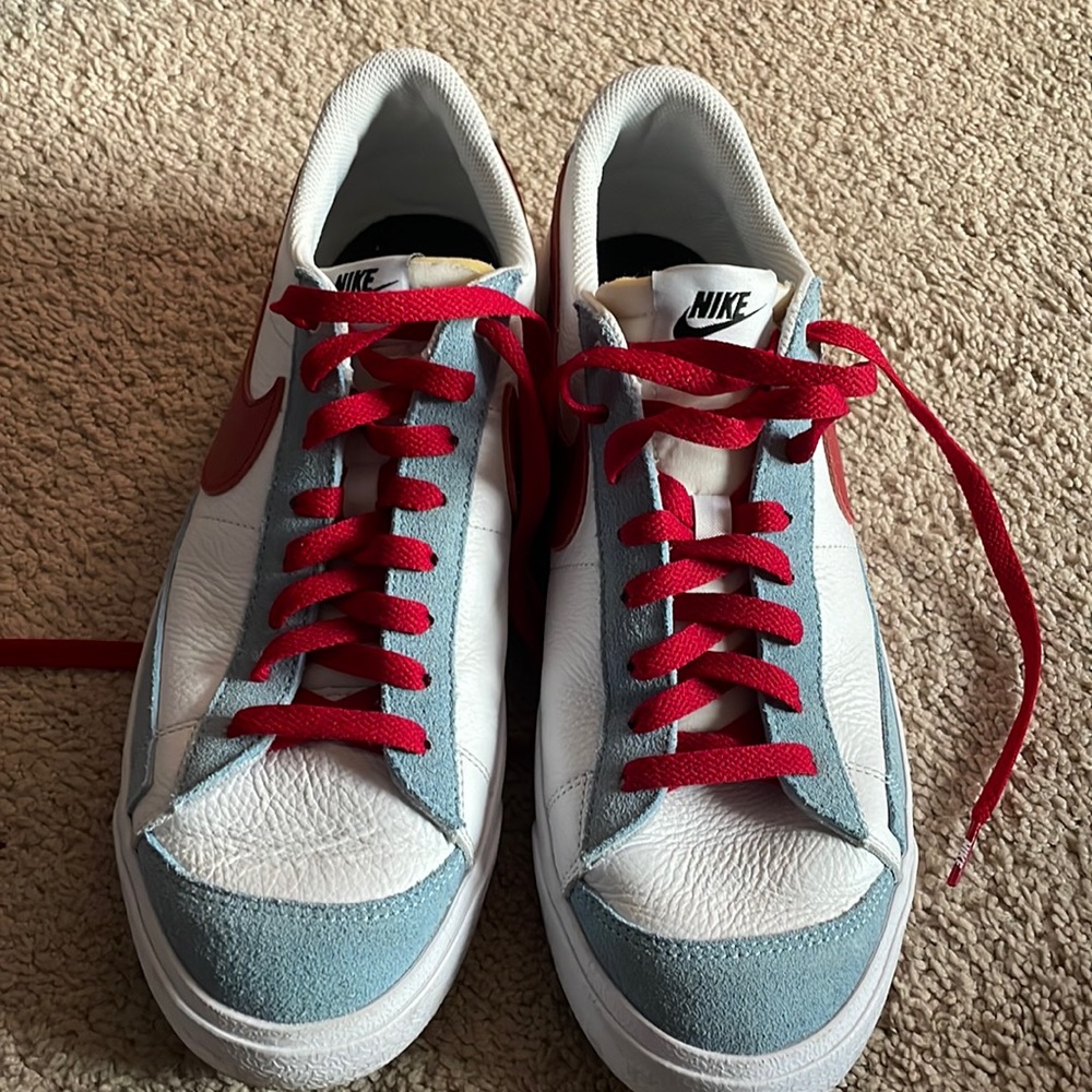 Custom red white and blue Nike blazer low